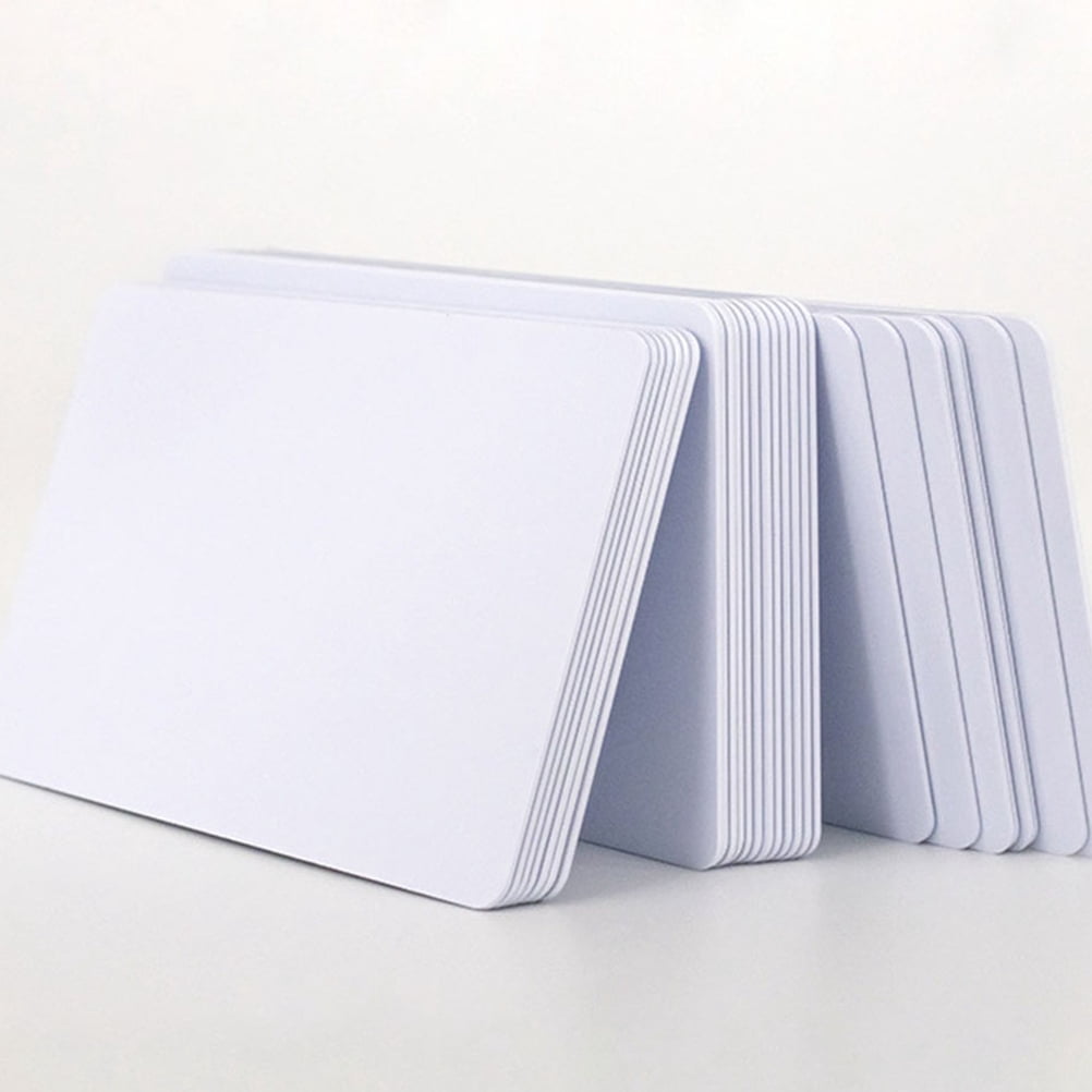 TABLZONE 50Pcs Printable White PVC Card Blank Label for Office Use and ...