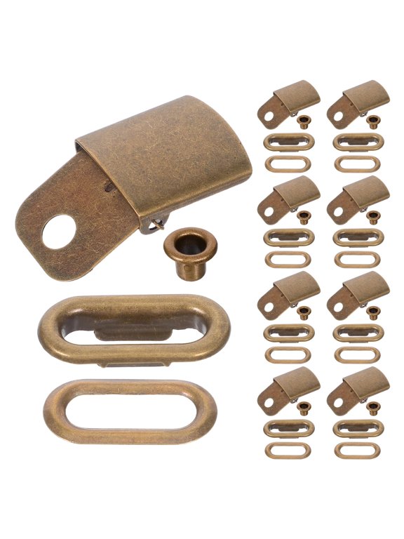 Adjustable Metal Hat Buckle, Coffee, Iron, Durable, Oval Eyelet, for DIY, Secure and Strong 50Sets