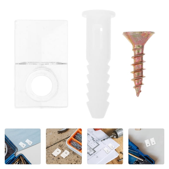 TABLZONE 50Sets Wall Mount Mirror Bracket Clips Kit Transparent for Secure Glass Mirror Fixing