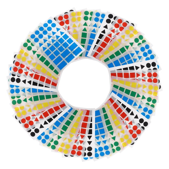 TABLZONE 50 Sheets Colored Shape Stickers 50 Paper Self Adhesive Labels