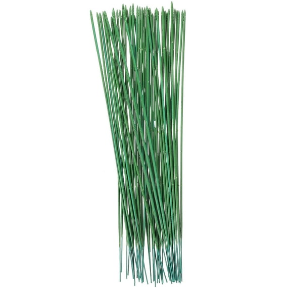 TABLZONE 50pcs Florist Wire Stems for Artificial Flowers DIY Craft Materials in Green Plastic