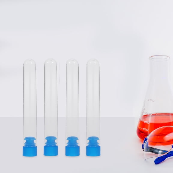 TABLZONE 50pcs Plastic Test Tubes Transparent Compact Design with Lids for Travel Accessories
