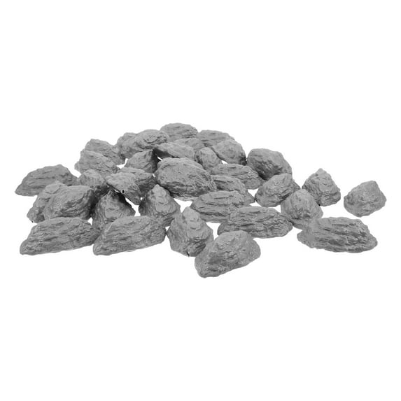 TABLZONE 50Pcs Grey Plastic Railroad Rocks Model Train Scenery ...