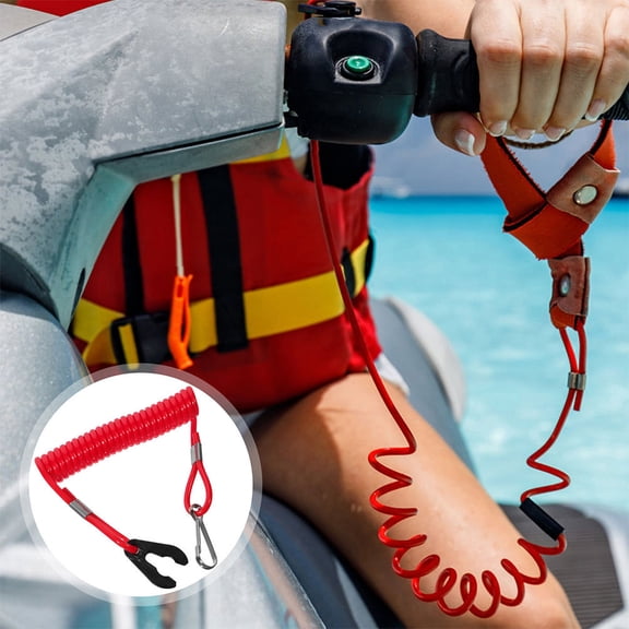 TABLZONE Multifunctional Red Plastic Safety Cord for Boat Engine Emergency 5Pcs