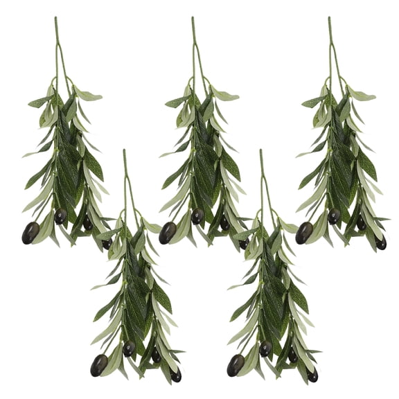 TABLZONE Faux Olive Branches for Vase, Plastic Artificial Plants, Assorted Colors, 5 Pieces Decorative Home and Office