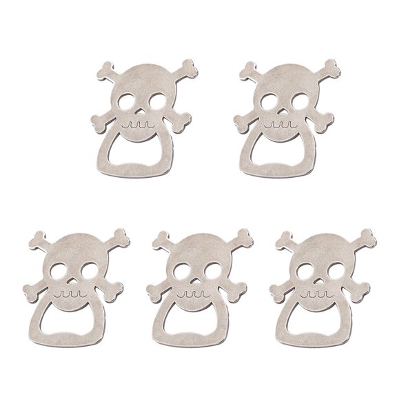 TABLZONE 5Pcs Handheld Skull Head Opener Alloy Portable for Birthday Parties