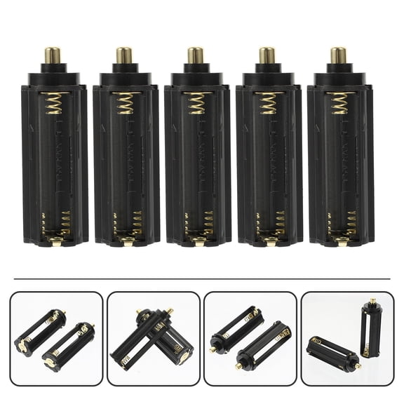 TABLZONE ABS Battery Organizer Black for 3 Aaa Flashlight Accessories 5Pcs