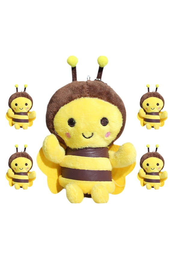 5Pcs Bee Themed Keychain Multi Pp Cotton Hanging Ornament for Daily Use Handbag