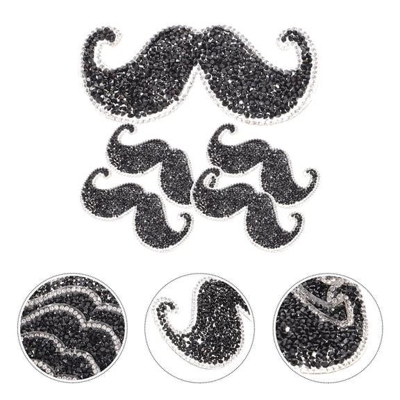 TABLZONE Mustache Patches Black for Clothing Decor DIY Repair Projects