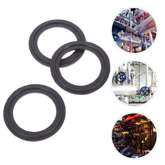 TABLZONE 5Pcs Black Silicone O-Rings Rubber Gasket for 2 Inch Tri Clamp Machine Use