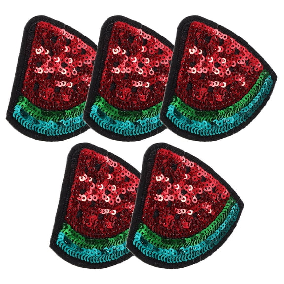 TABLZONE Cute Fruit Iron on Patches Red Polyester Twill for Clothes 5Pcs