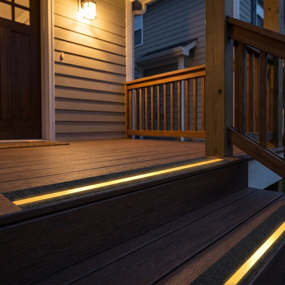TABLZONE 5Pcs Durable Outdoor Step Treads with Reflective Strips for Concrete Wood Metal Surfaces
