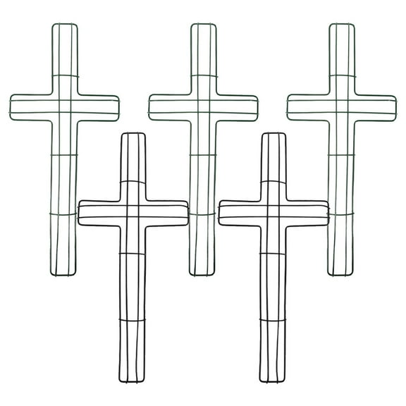 TABLZONE Metal Wire Wreath Frame Decorative Wall Cross Assorted Color 5Pcs