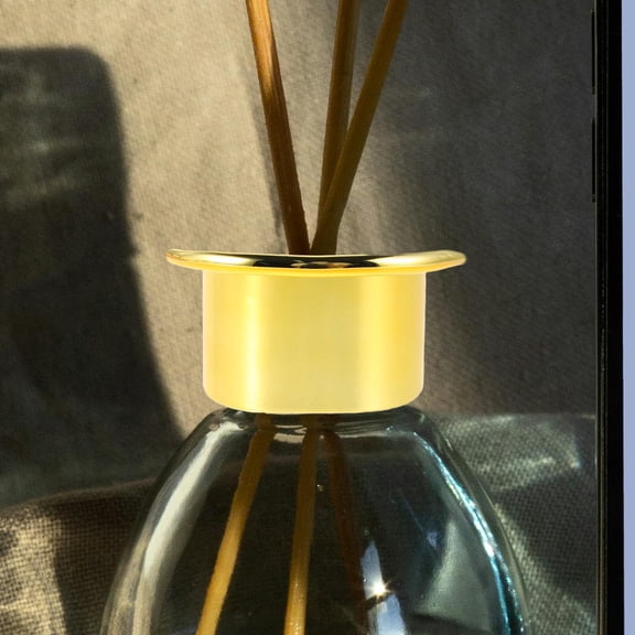 TABLZONE 5Pcs Golden Glass Reed Diffuser Lids, Leakproof Replacement Caps for Home Decor