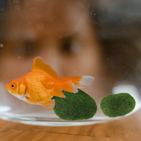 TABLZONE 5Pcs Resin Fish Tank Decorations Artificial Moss Rocks Green Aquarium Decor for Betta Fish Bowls