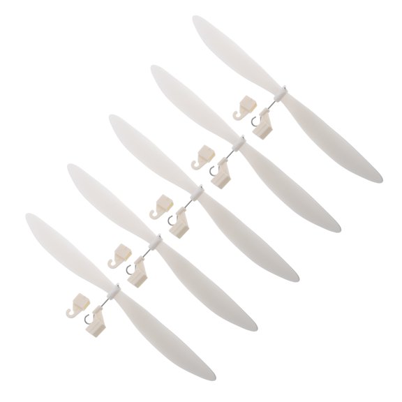 TABLZONE 5Pcs High Performance White Plastic Airplane Propeller Parts for Remote Control Model Planes