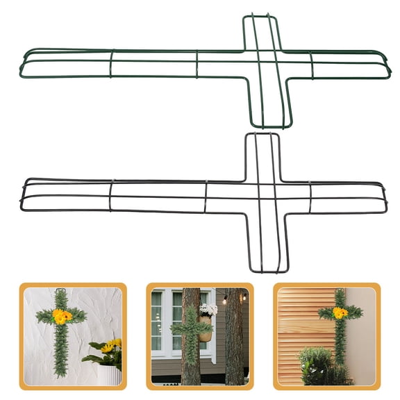TABLZONE 5Pcs Cross Wire Wreath Frame for Diy Cross Decoration Home Decor