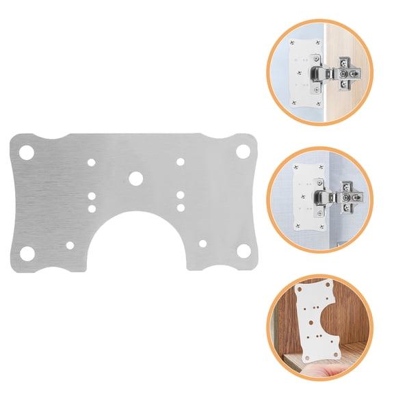 TABLZONE 5-Pack Stainless Steel Cabinet Hinge Repair Plates for Smooth Kitchen and Furniture Door Fixing