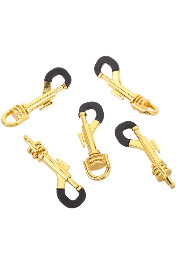 5-Pack Golden Swivel Clasp Keychain Leash Hooks for Instrument Accessories and Outdoor Use