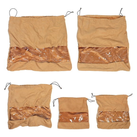 TABLZONE 5Pcs Space Saving Khaki Garment Bags for Down Jacket Storage and Purse Organization