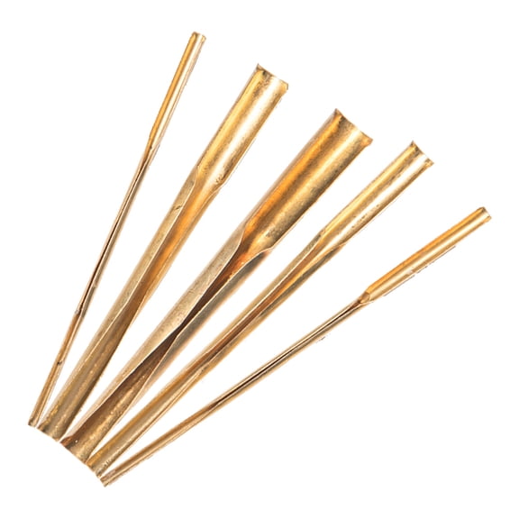 TABLZONE 5-Piece Metal Sculpting Punch Tool Set, Golden Pottery Accessories for Artists and Work