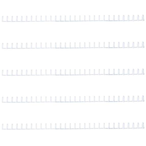 TABLZONE 5-Pack White Loose Leaf Binder Hinges for 30-Hole Paper, Notebook Binding Supplies for Organizing and Decorating