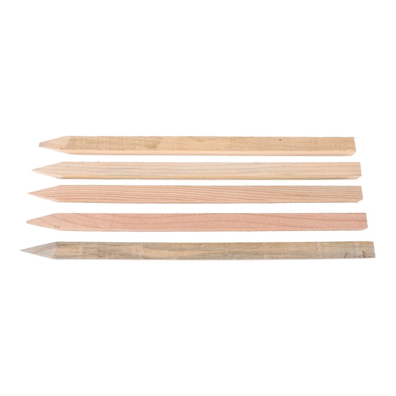 TABLZONE 5Pcs Wood Ground Stakes Markers Flat Top Survey Stakes for Property Line Measurement Light Yellow