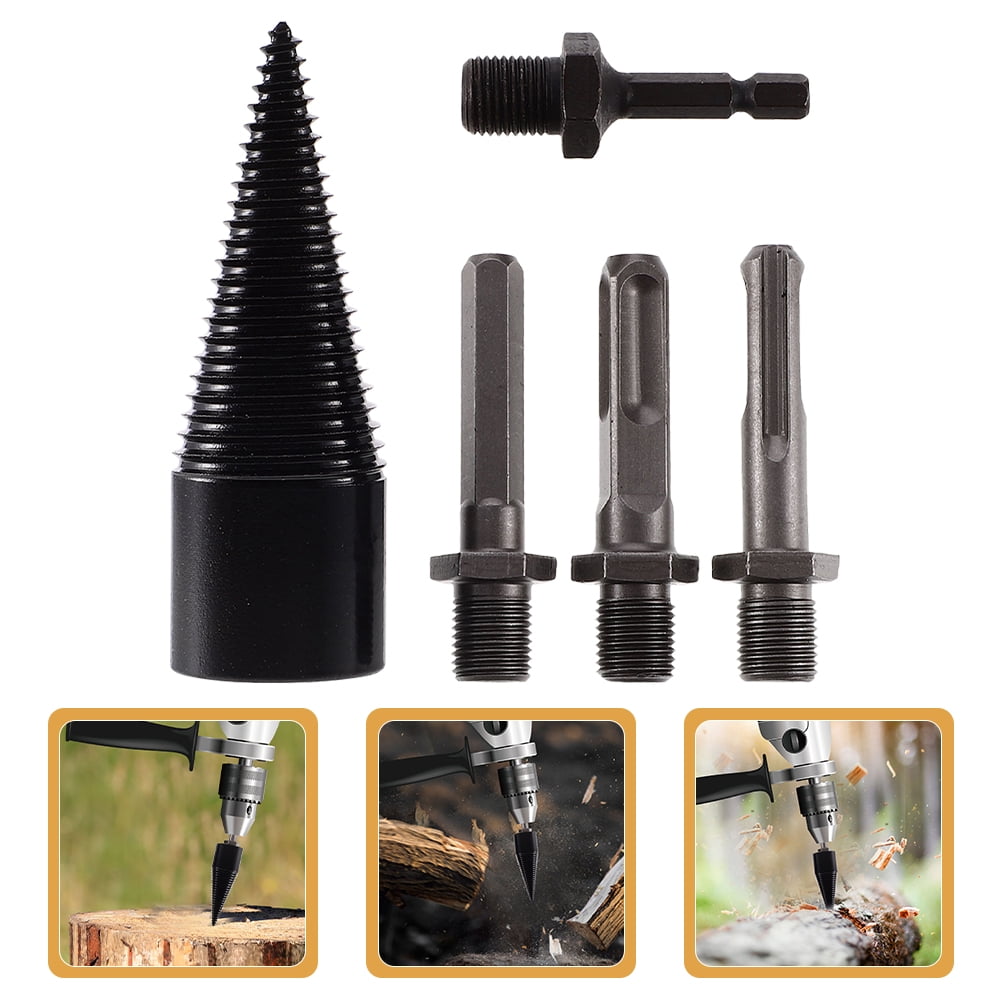 TABLZONE 5Pcs Wood Splitter Drill Bit Cones Heavy Duty Firewood ...