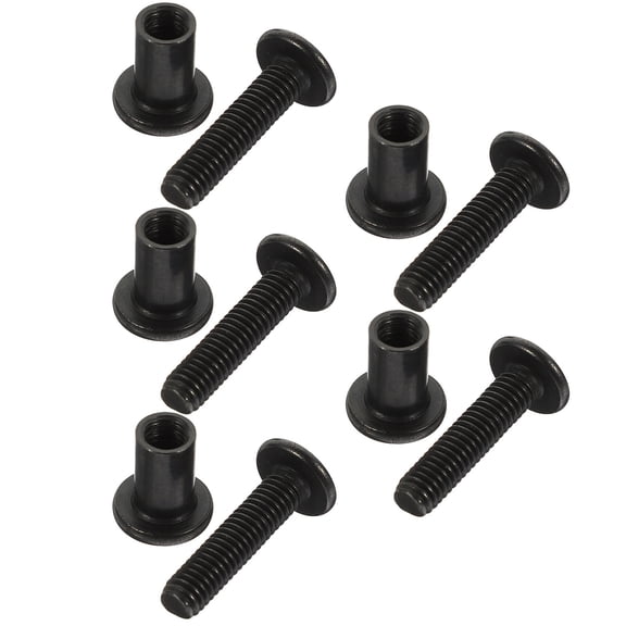 TABLZONE 5Sets Powder Coated Black Binding Post Screws for Scrapbook and Belt Fastening