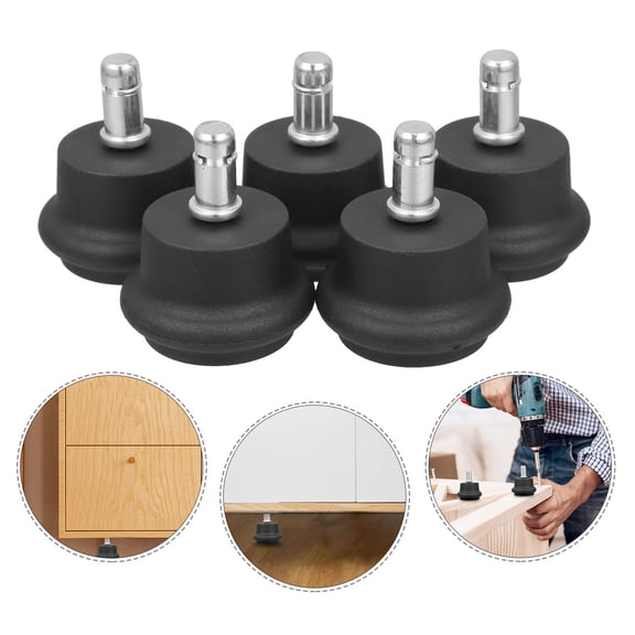TABLZONE 5pcs Low Profile Caster Wheels For Office Chairs With Fixed Design