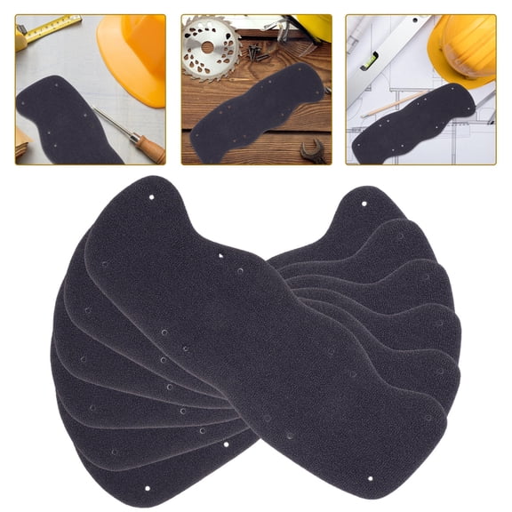 TABLZONE 6-Pack Hardhat Sweatband Black Sponge Sweat Absorber Worker Comfort Headband