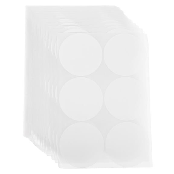 TABLZONE 6 Pieces per Sheet Easy Peel Labels for Containers Dot Stickers in White for Food Storage Labeling