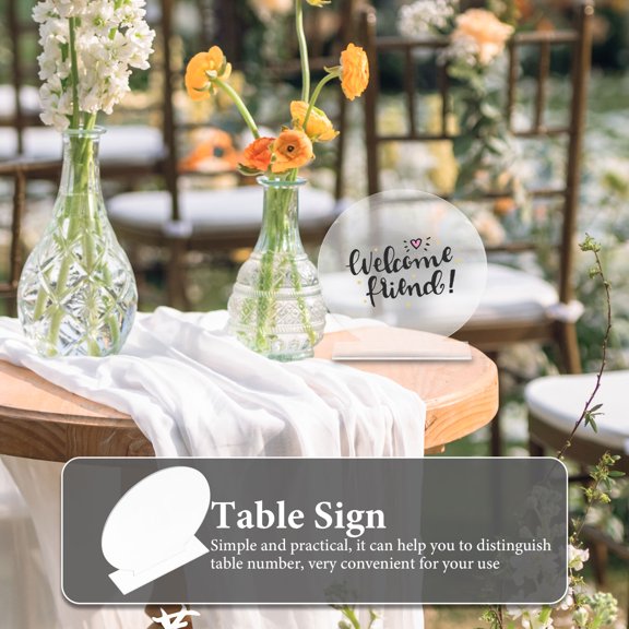 TABLZONE 6 Sets Table Number Signs Transparent Acrylic Text Double Sided Use for Events