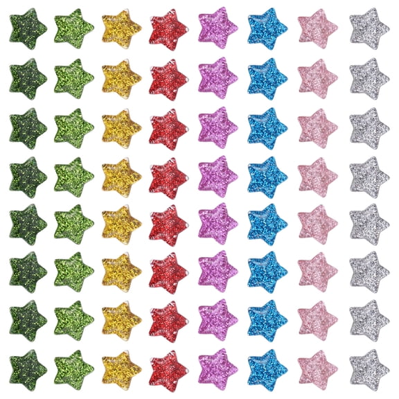 TABLZONE 60Pcs Flat Back Resin Star Beads for Creative DIY Craft Decoration with Wear Resistant Material