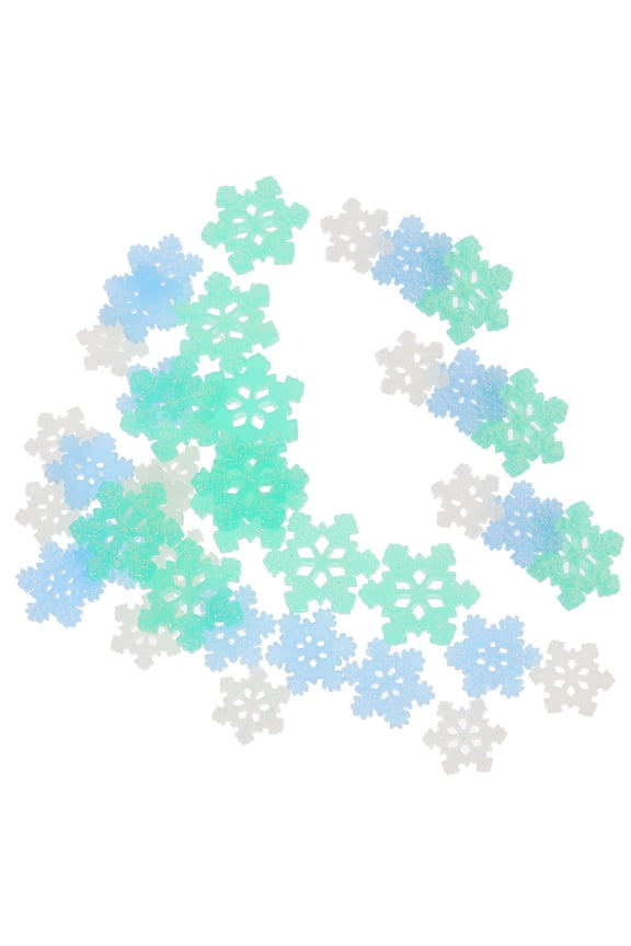 60Pcs Assorted Color Snowflake Charms for Crafts Decorative Resin Flatback Accessories