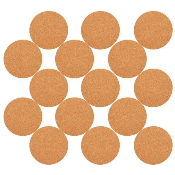 TABLZONE 60Pcs Self Adhesive Cork Pads Light Brown Round Coaster Mats for Hot Dish Protection