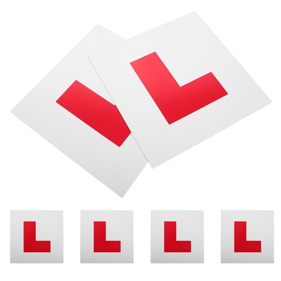 TABLZONE 6PCS Red Magnetic Learner Driver Signs for Cars and Motorcycles, Auto Accessories for New Drivers Safety