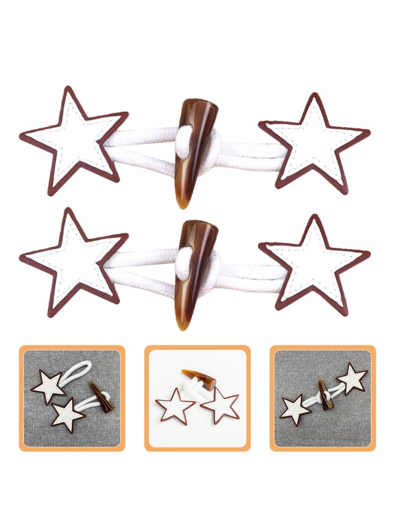 6Pairs Golden Decorative Coat Buttons Classic Toggle Closure Buckles for Garments