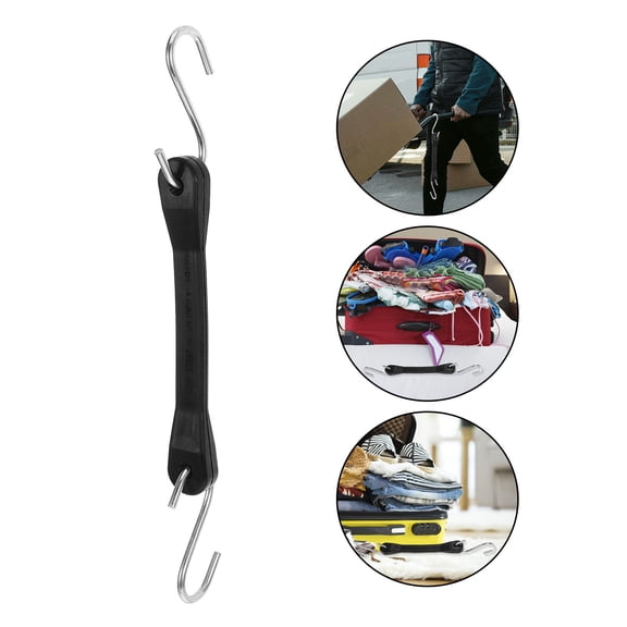 TABLZONE 6Pcs Adjustable Bungee Cords Black Rubber Iron for Securing Luggage Travel Transportation