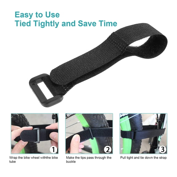 TABLZONE 6Pcs Bike Wheel Band Black Durable Reusable Fastening Cable Strap for Mountain and Hybrid Bikes