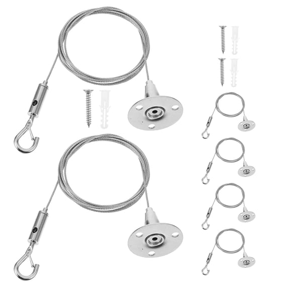 TABLZONE 6Pcs Easy Install Heavy Duty Stainless Steel Wire Rope for Pictures Lamps and More