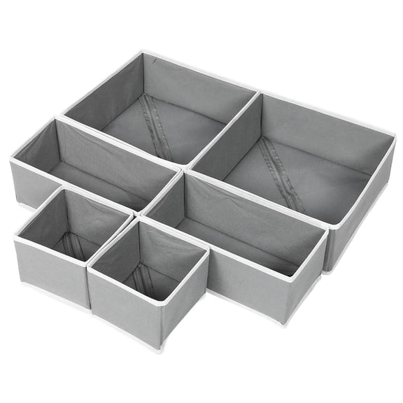 TABLZONE 6-Pack Gray Foldable Cube Storage Bins with Drawer Design for Closet, Home Organization, Underwear and Small Item Storage
