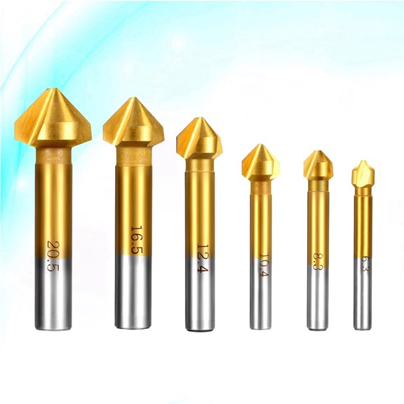 TABLZONE Deburring Tool Bit Chamfer Tool Golden High Hardness Durable 6Pcs