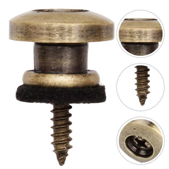 TABLZONE 6Pcs Golden Guitar Strap Lock Buttons with Felt Backing for Comfortable Secure Attachment on Guitars