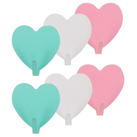 TABLZONE Adhesive Heart Hooks Iron Material for Car Use Strong Adhesion Multi Color