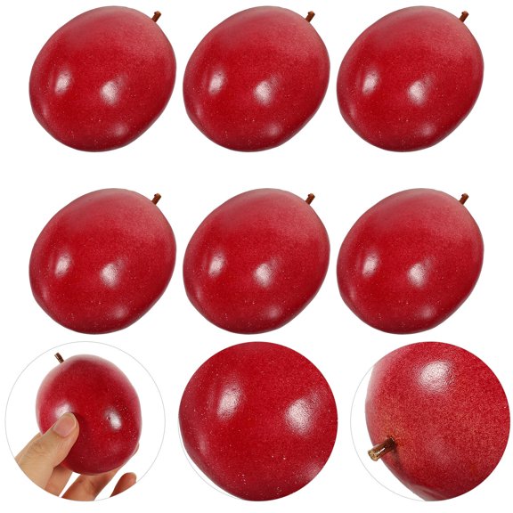 TABLZONE 6Pcs Red Artificial Fruits Decorative Foam Fruit Figurines for Kitchen and Party Decor