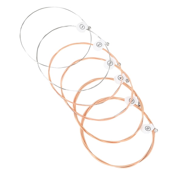 TABLZONE 6-Piece Metal Acoustic Guitar String Set for Folk Guitar, Clear Bright Sound, Replacement Strings