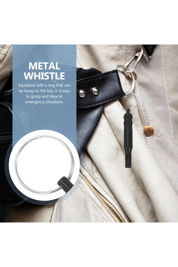 6-Pack Metal Survival Emergency Whistles with Keychain for Hiking, Camping, and Outdoor Safety