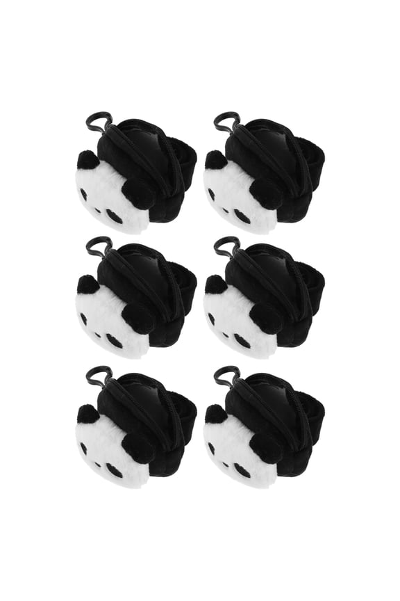 6Pcs Plush Animal Slap Bracelets Panda Design Wrist Wallets for Party Favors