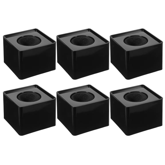TABLZONE 6Pcs Portable Microphone Logo Cube Black Mic Flag Station for Interview and Party